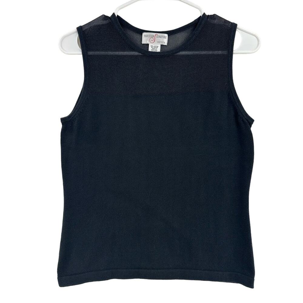 Parisian Signature Petite, Black Tank Top Size PL‎ Preowned